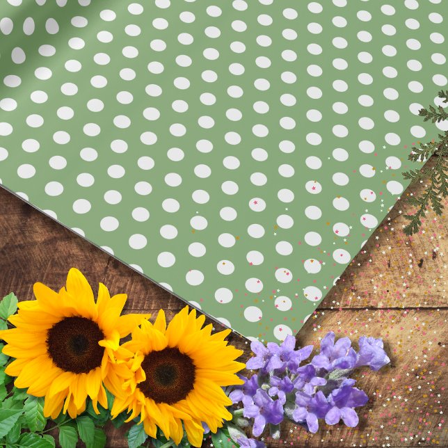 Papier Cadeau Petits pois vert sauge (Créateur téléchargé)