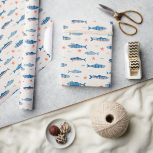 Papier Cadeau Petits poissons