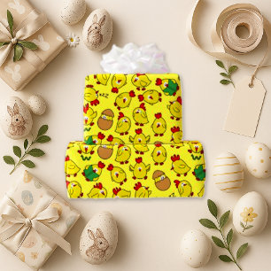 Papier Cadeau Petits poussins traînant