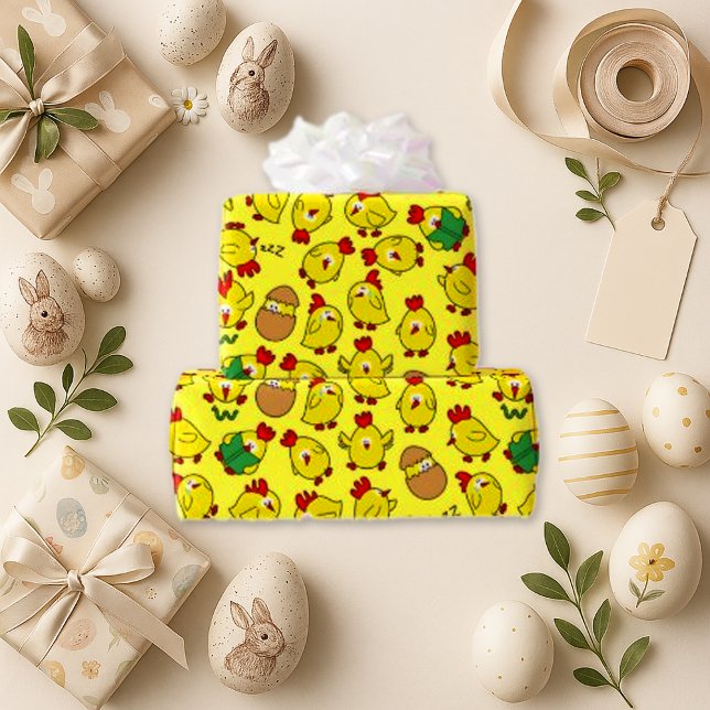 Papier Cadeau Petits poussins traînant (Créateur téléchargé)