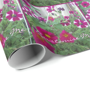 Papier Cadeau Pétunias rose