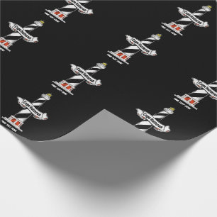 Papier Cadeau Phare de Cape Hatteras noir et blanc