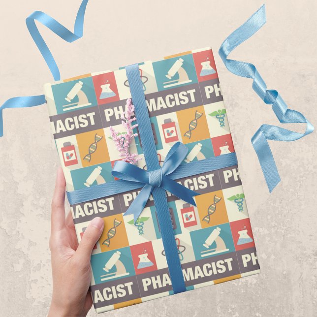 Papier Cadeau Pharmacien Professionnel Iconique Conçu (Créateur téléchargé)