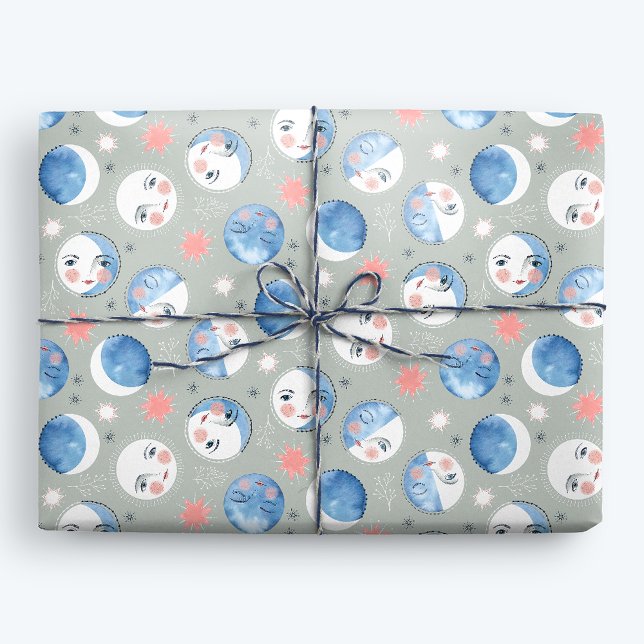Papier Cadeau Phases lunaires (Créateur téléchargé)