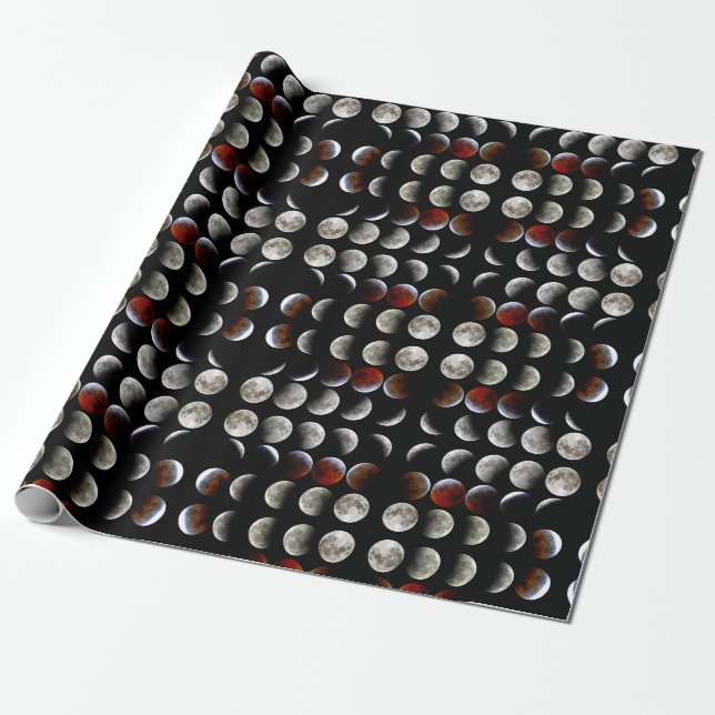 Papier Cadeau Phases Lune Pagan Noir Vacances Wiccan Esbat (Déroulé)