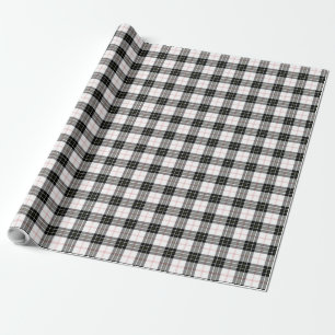Papier Cadeau Pherson tartan noir blanc plaid