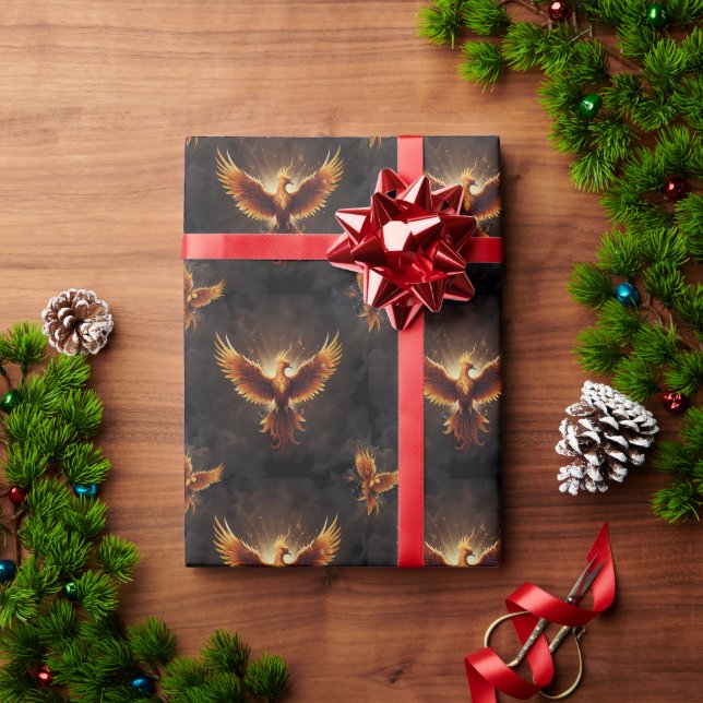 Papier Cadeau Phoenix flammé (Cadeau de vacances)