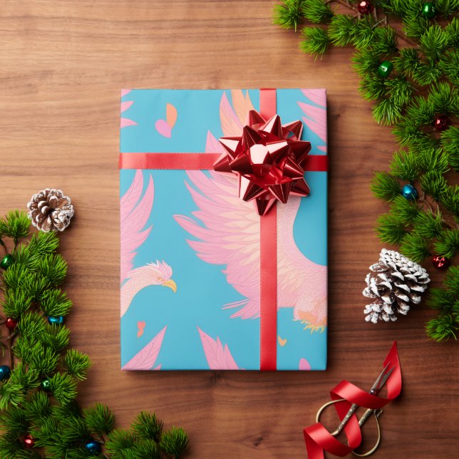 Papier Cadeau Phoenix Pastel Coloré Motif personnalisé (Cadeau de vacances)