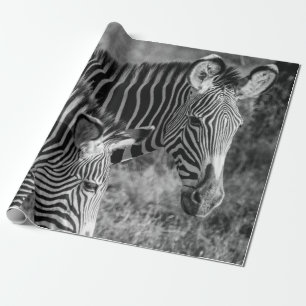 PAPIER CADEAU PHOTO À GRANDE ÉCHELLE DE ZEBRAS