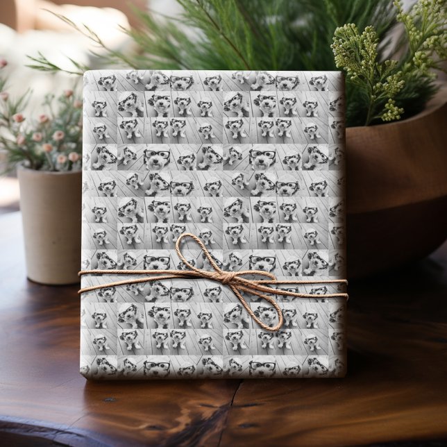 Papier Cadeau Photo Collage 16 photos préférées avec couverture  (Personalized Photo Wrapping Paper)