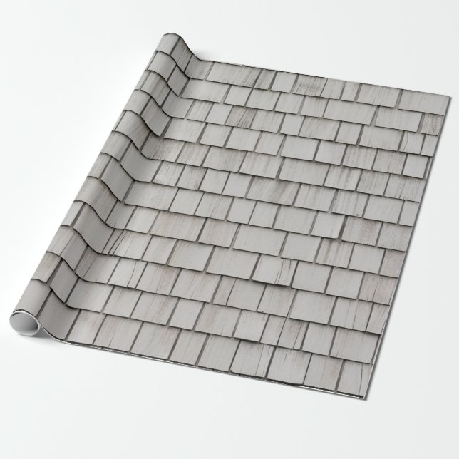 Papier Cadeau Photo de clôture de bardeaux de toit gris (Déroulé)