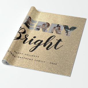 Papier Cadeau Photo de famille personnalisée Collage Parties sci