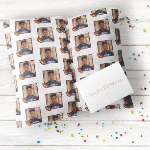 Papier Cadeau Photo de football américain pour anniversaire d'en