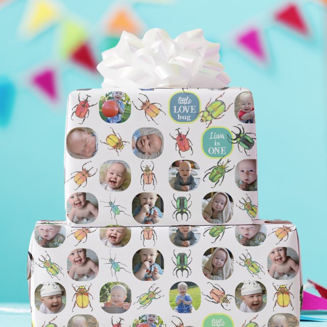 Papier Cadeau Photo de Lovebugs premier anniversaire (Créateur téléchargé)