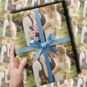 Papier Cadeau Photo de mariage personnalisée