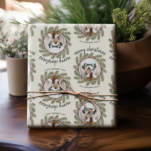 Papier Cadeau Photo de Noël fantaisiste - Calligraphie - Branche