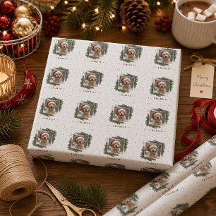 Papier Cadeau Photo de Noël personnalisé d'animal de compagnie –