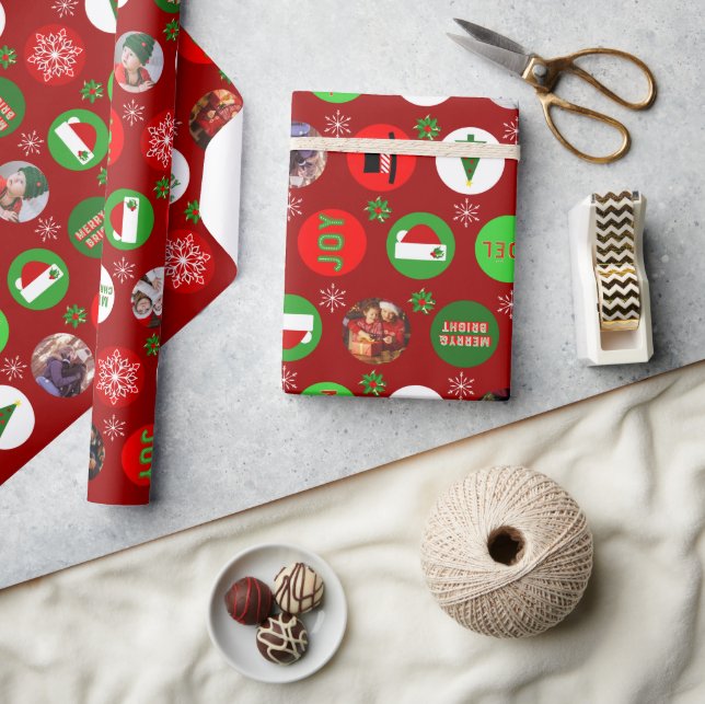 Papier Cadeau Photo de Noël rouge (Artisanat)