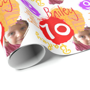 Papier Cadeau Photo de nom personnalisée Emballage de peinture 1