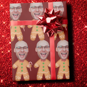 Papier Cadeau Photo du visage personnalisé Pain d'épices Hommes 