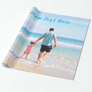 Papier Cadeau Photo et texte personnalisés - Votre propre design