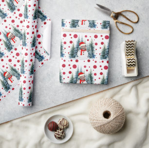 Papier Cadeau Photo Face Christmas Funny Snowman