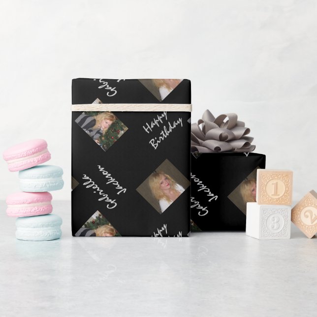 Papier Cadeau Photo personnalisée Happy Birthday Wrapping Papier (Baby Shower)