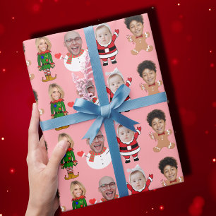 Papier Cadeau Photo personnalisée moderne Photo du visage de la
