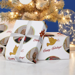 Papier Cadeau Photo personnalisée & Poinsettia