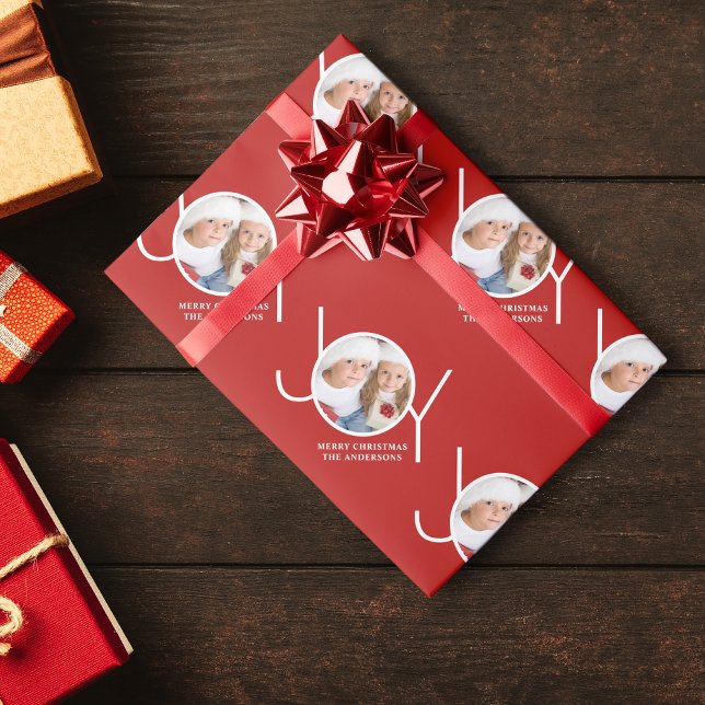 Papier Cadeau Photo personnalisée Rouge (Créateur téléchargé)