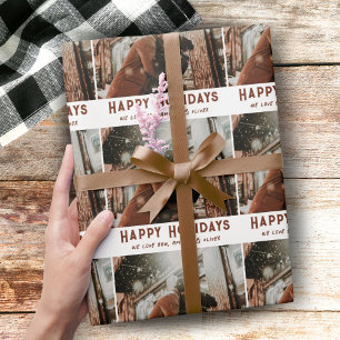 Papier Cadeau Photo personnalisée Typographie moderne Noël