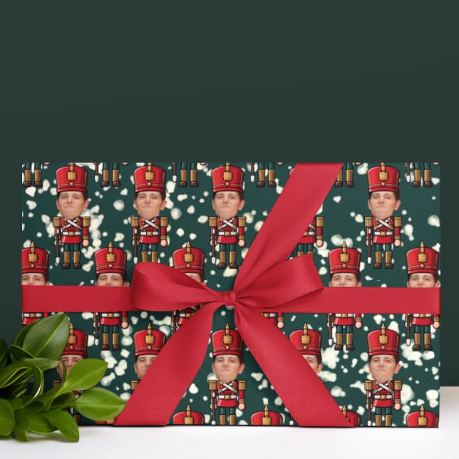 Papier Cadeau Photo personnalisée Visage Noël Nutcracker Envelop (Créateur téléchargé)