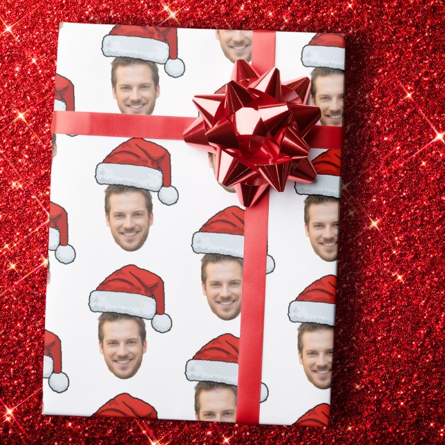 Papier Cadeau Photo sur mesure Santa Hat Cadeau de Noël (Créateur téléchargé)