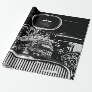 PAPIER CADEAU PHOTOGRAPHIE À GRANDE ÉCHELLE DU MOTEUR DE VOITU