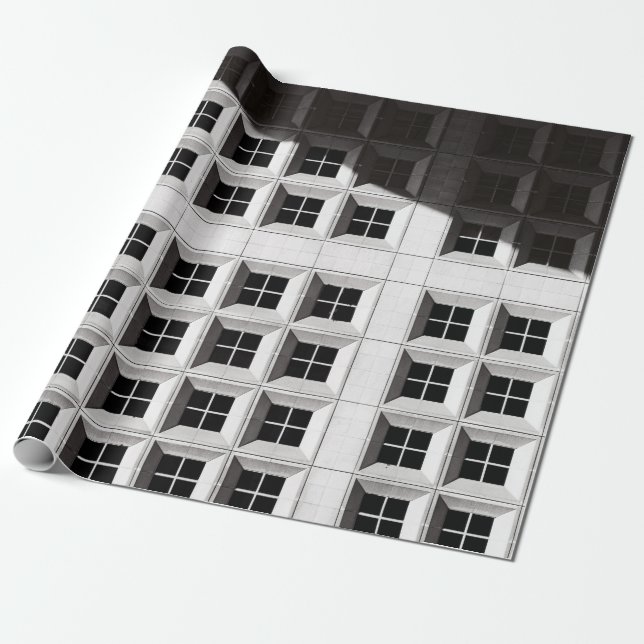 PAPIER CADEAU PHOTOGRAPHIE ARCHITECTURALE DU BÂTIMENT BLANC (Déroulé)