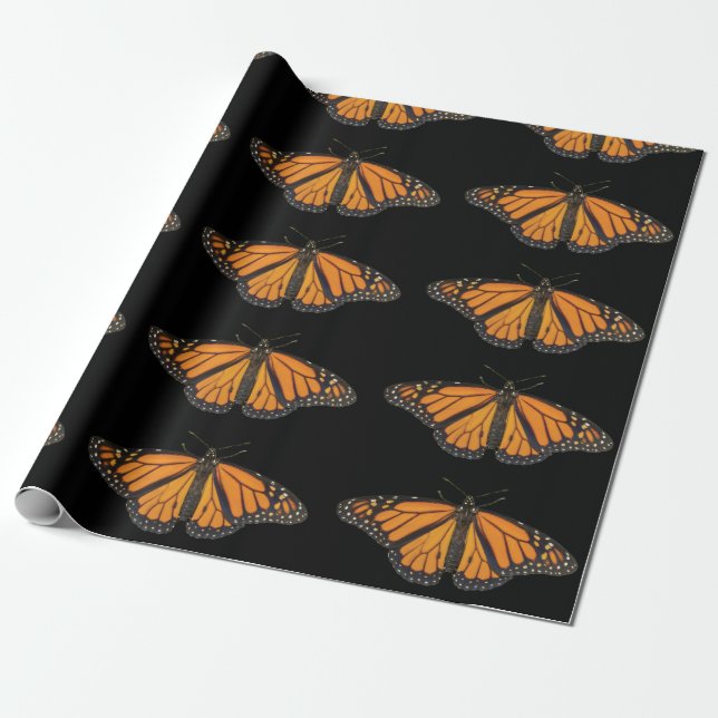 Papier Cadeau Photographie d'aile à papillon orange (Déroulé)