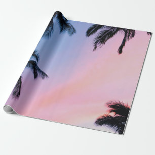 Papier Cadeau Photographie en angle bas cocotiers en or