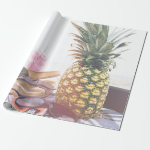 Papier Cadeau Photographie minimaliste de l'ananas près des sand