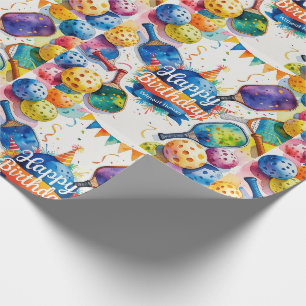 Papier Cadeau Pickleball Anniversaire Papiers à envelopper théma