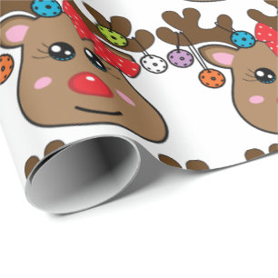 Papier Cadeau Pickleball jolie fille de rennes enveloppant papie