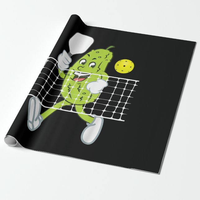 Papier Cadeau Pickleball Jouer - Drôle Pickleball Paddle (Déroulé)