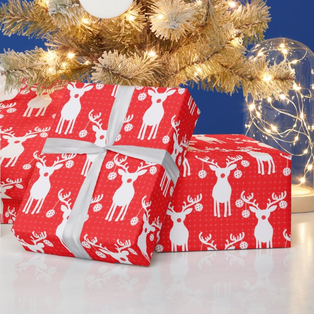 Papier Cadeau Pickleball Reindees Joyeux Noël 🎁 (Vacances)