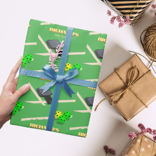 Papier Cadeau Pickleball Thème Sport Diner Anniversaire Fête