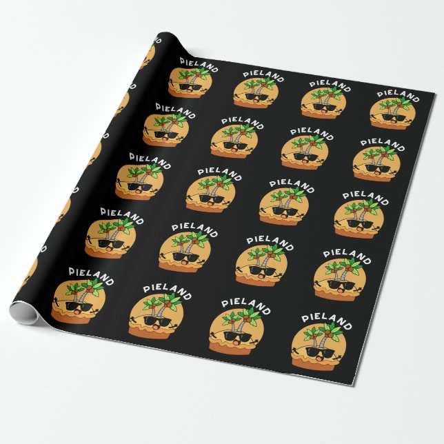Papier Cadeau Pie-land Funny Island Pun Dark BG (Déroulé)