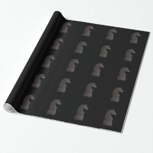 Papier Cadeau Pièce d'échecs de chevalier noir