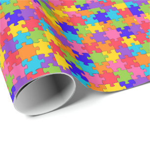 Papier Cadeau Pièces de puzzle coloré Jigsaw Jappy Puzzler