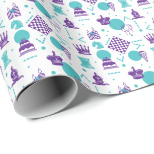 Papier Cadeau Pièces du joueur d'échecs - Motif d'art de fête