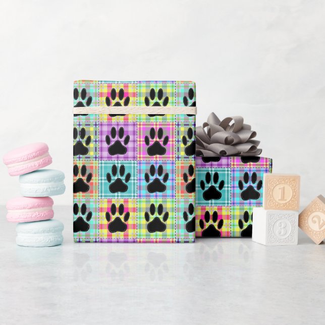 Papier Cadeau Pied Motif de chien (Baby Shower)