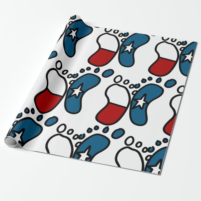 Papier Cadeau Pieds bébé Texas (Déroulé)