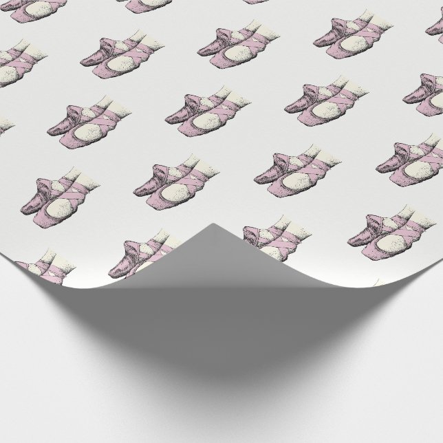 Papier Cadeau Pieds de Ballerina à la pointe #3 Lt Rose (Coin)